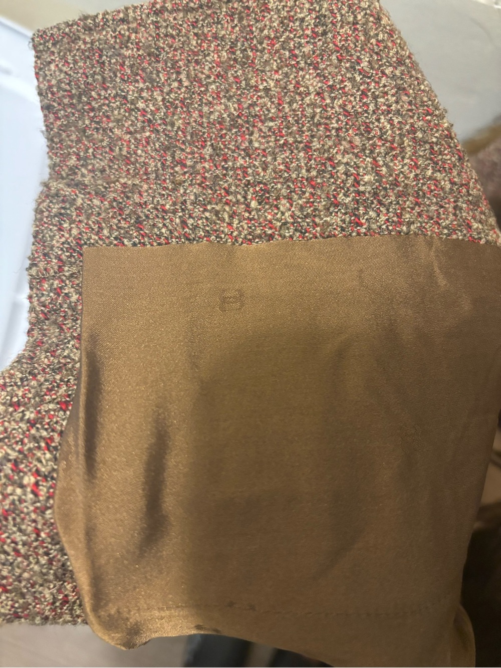 CHANEL Fur Long Coat Tweed Brown FR 36 - Picture 11 of 11